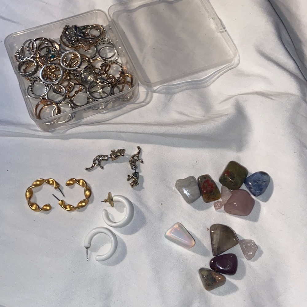 jewelry bundle, rings, earrings, crystals